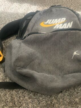Jump Gray and Yellow Strap Backpack by Jump